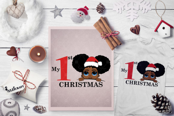 Afro Girl Peeking My First Christmas Crafts