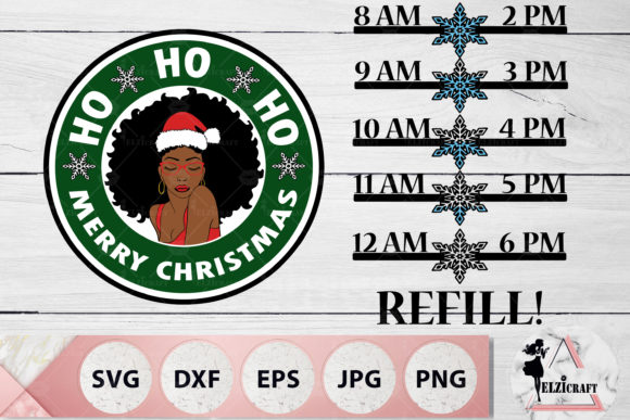 Christmas Afro Woman Bottle Tracker for Crafts