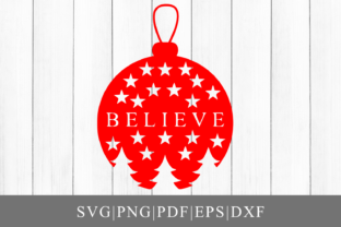 Christmas Believe Ornament Cut File for Crafts