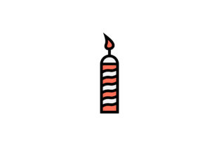 Christmas Candle Filled Outline Icon
