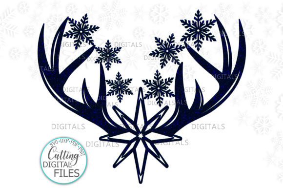 Christmas Deer Antlers Cut Out File for Crafts