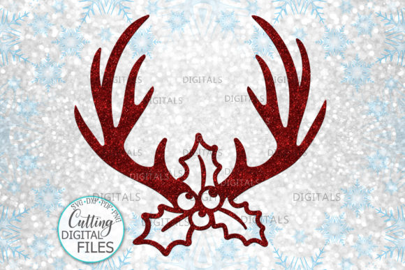Christmas Deer Antlers Holly Berry for Crafts