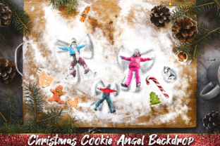 Christmas Digital Backdrop Snow Angel Layer Styles
