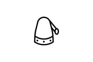 Christmas Hat Line Art Vector Icon