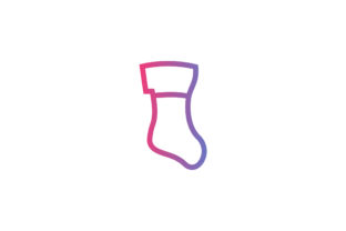 Christmas Line Art Sock Icon