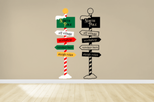 Christmas North Pole Sign Post for Crafts