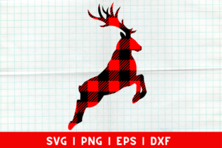 Christmas Reindeer Buffalo Plaid File for Crafts