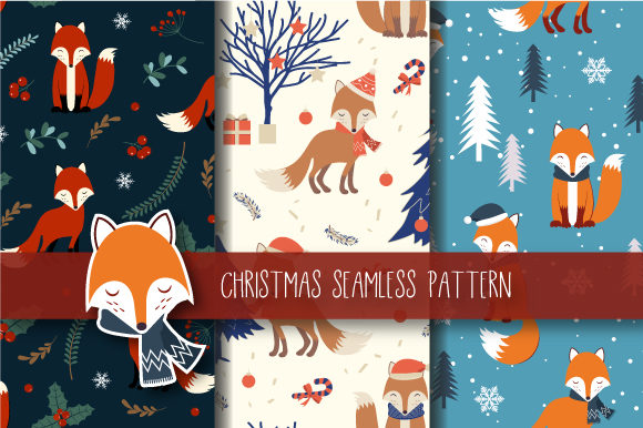 Christmas Seamless Pattern Fox