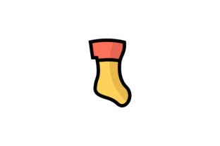 Christmas Sock Filled Outline Icon