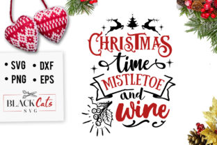 Christmas Time Mistletoe and Wine for Crafts