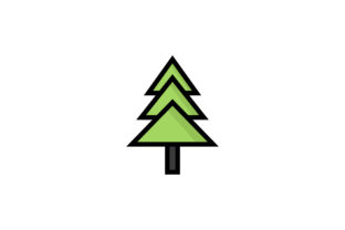 Christmas Tree Filled Outline Vector