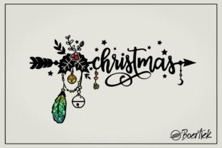 Christmas Word with Arrow for Crafts
