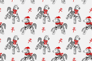 Christmas Zebra Seamless Pattern