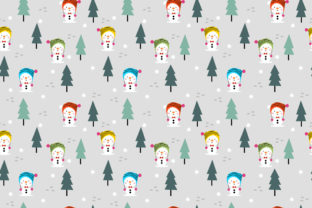 Colorful Snowman in Christmas Winter Patterns