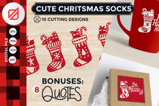 Cute Christmas Socks Cutting File for Crafts