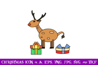 Deer and Gift Christmas Icon