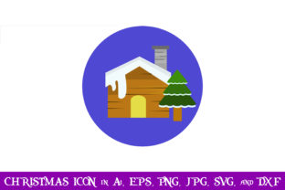 House Christmas Icon in Purple Circle