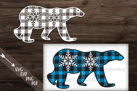 Polar Buffalo Plaid Christmas Bear in Crafts