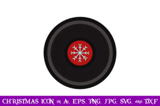 Snow Vinyl Record Christmas Icon